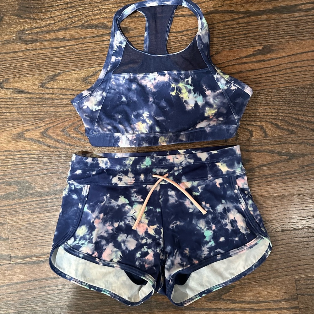 Athleta Girl sz 8-10 Shorts Sports Bra Set
